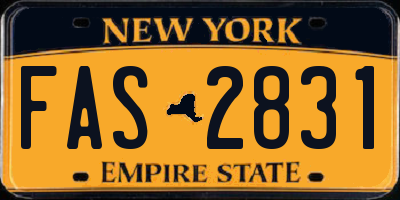 NY license plate FAS2831