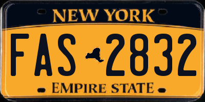 NY license plate FAS2832