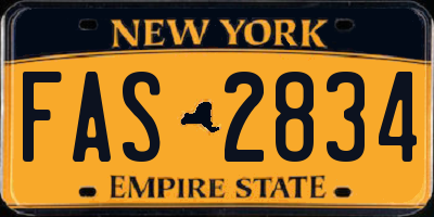 NY license plate FAS2834