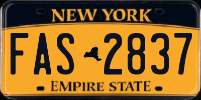 NY license plate FAS2837