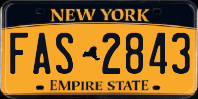 NY license plate FAS2843