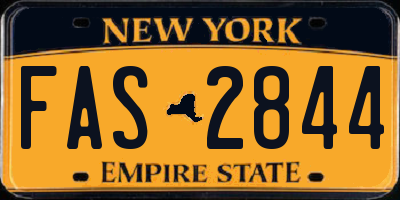 NY license plate FAS2844