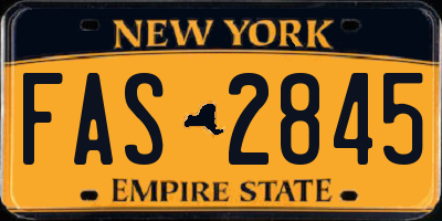 NY license plate FAS2845