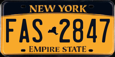 NY license plate FAS2847