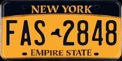 NY license plate FAS2848