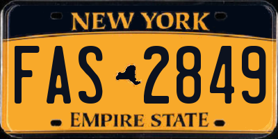 NY license plate FAS2849