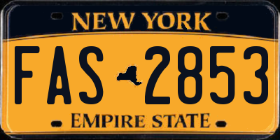 NY license plate FAS2853