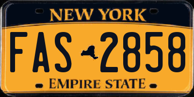 NY license plate FAS2858