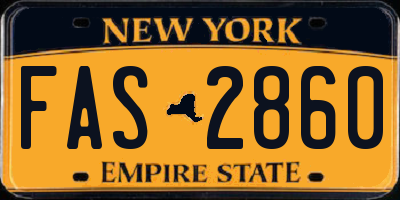 NY license plate FAS2860