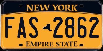 NY license plate FAS2862