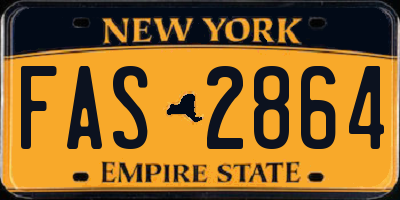 NY license plate FAS2864