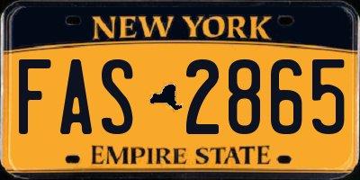 NY license plate FAS2865