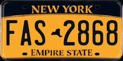 NY license plate FAS2868