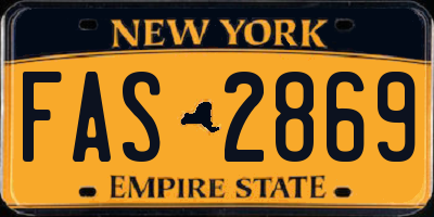 NY license plate FAS2869