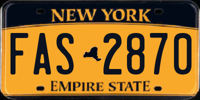 NY license plate FAS2870