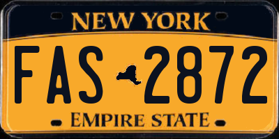 NY license plate FAS2872