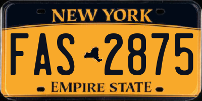 NY license plate FAS2875