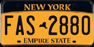 NY license plate FAS2880