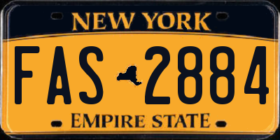 NY license plate FAS2884