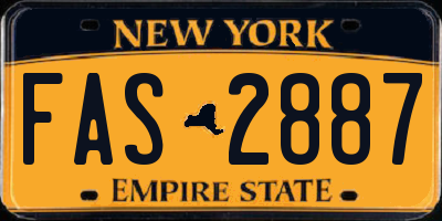 NY license plate FAS2887