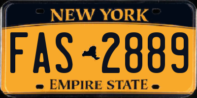 NY license plate FAS2889