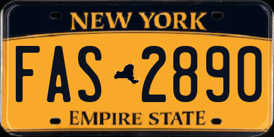 NY license plate FAS2890