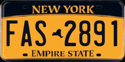 NY license plate FAS2891