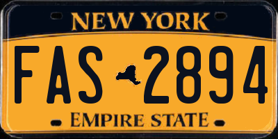 NY license plate FAS2894