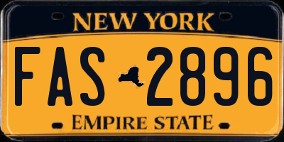 NY license plate FAS2896