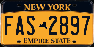 NY license plate FAS2897