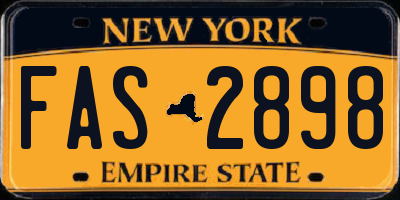 NY license plate FAS2898