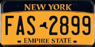 NY license plate FAS2899
