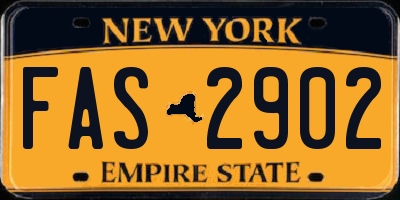 NY license plate FAS2902