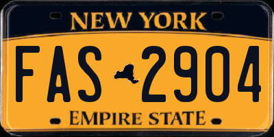 NY license plate FAS2904