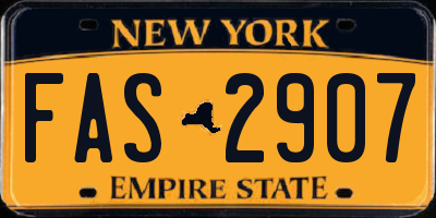 NY license plate FAS2907