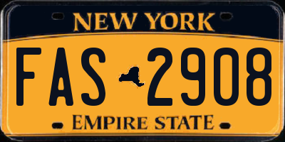 NY license plate FAS2908