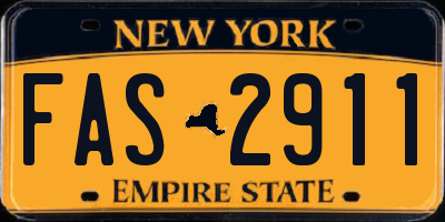 NY license plate FAS2911