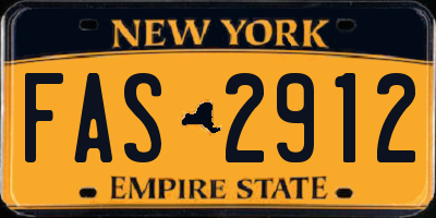 NY license plate FAS2912