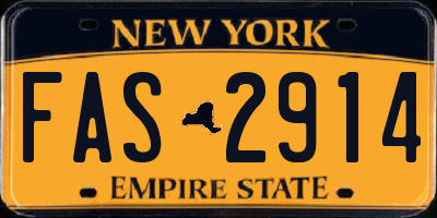 NY license plate FAS2914