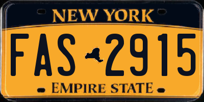 NY license plate FAS2915