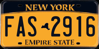 NY license plate FAS2916