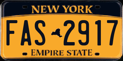 NY license plate FAS2917