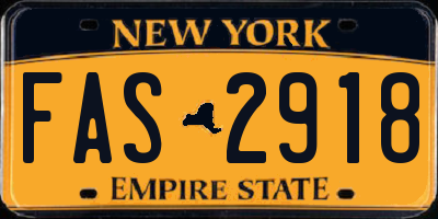 NY license plate FAS2918