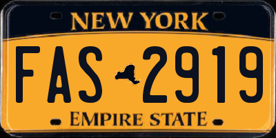 NY license plate FAS2919