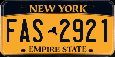 NY license plate FAS2921