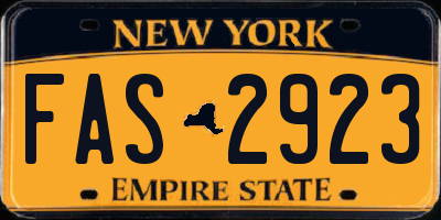 NY license plate FAS2923