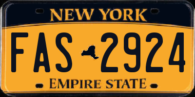 NY license plate FAS2924