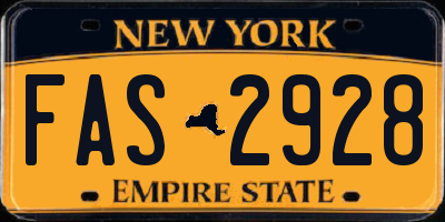 NY license plate FAS2928