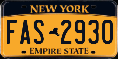 NY license plate FAS2930