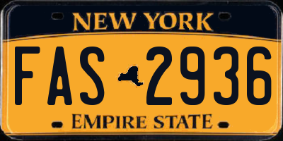 NY license plate FAS2936